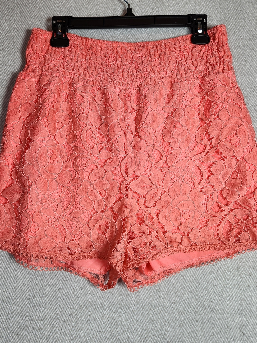 Lace Shorts Set Womens M Bell Sleeve Lace Top And Tank Under Coral - Picture 2 of 13